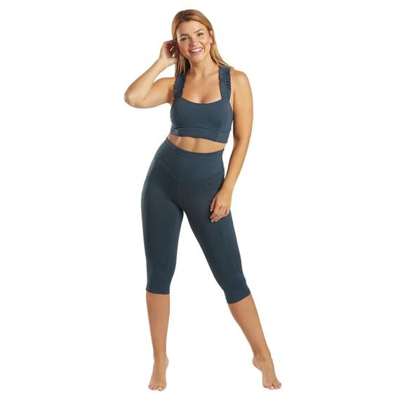 Free People FP Movement Stay Centered Capri Yoga Leggings Deep Dive Sz L $78 - Picture 13 of 15